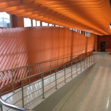 Оформление интерьера с помощью ЛДСП Egger 16мм, декор — Оранжевый (артикул U332 ST9), исходный формат плит 2800х2070мм
